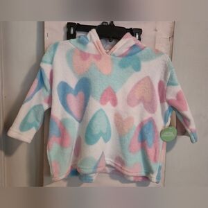 Colorful Heart Patterned Hoodie Size 2t-3t